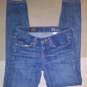 J.Crew Ankle Toothpick Blue Jeans Size 24
